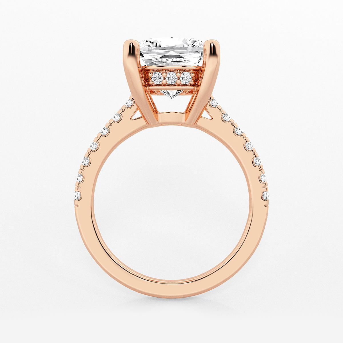 Additional Image 1 for  6 3/8 ctw Elongated Cushion Lab Grown Diamond Hidden Halo Engagement Ring