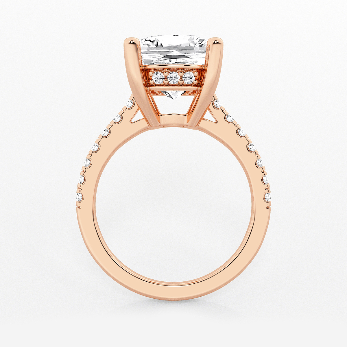 Additional Image 1 for  7 2/5 ctw Elongated Cushion Lab Grown Diamond Hidden Halo Engagement Ring