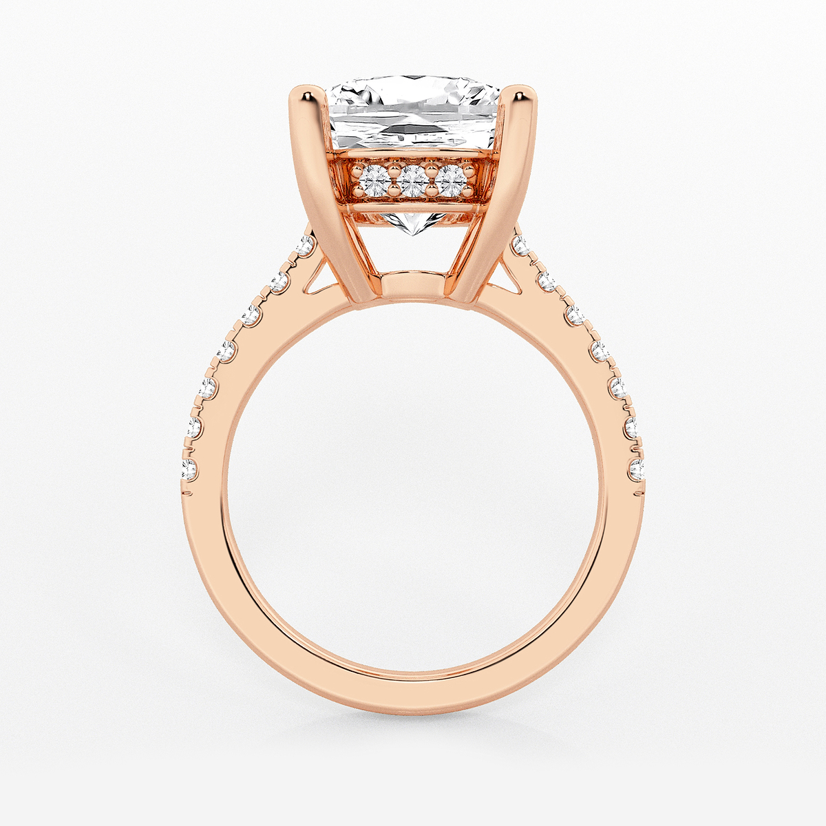 Additional Image 1 for  8 2/5 ctw Elongated Cushion Lab Grown Diamond Hidden Halo Engagement Ring