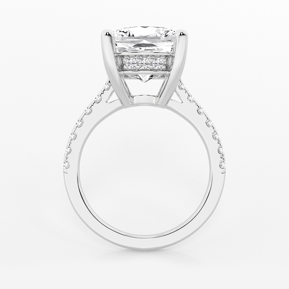 Additional Image 1 for  8 2/5 ctw Elongated Cushion Lab Grown Diamond Hidden Halo Engagement Ring