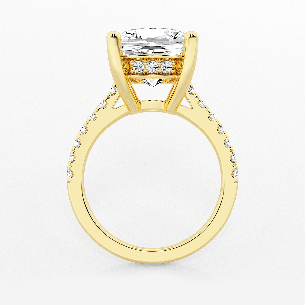 Additional Image 1 for  8 2/5 ctw Elongated Cushion Lab Grown Diamond Hidden Halo Engagement Ring