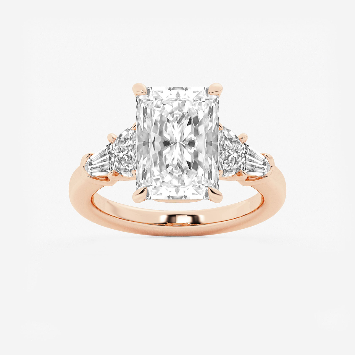 5 3/4 ctw Radiant Lab Grown Diamond Side Stone Engagement Ring
