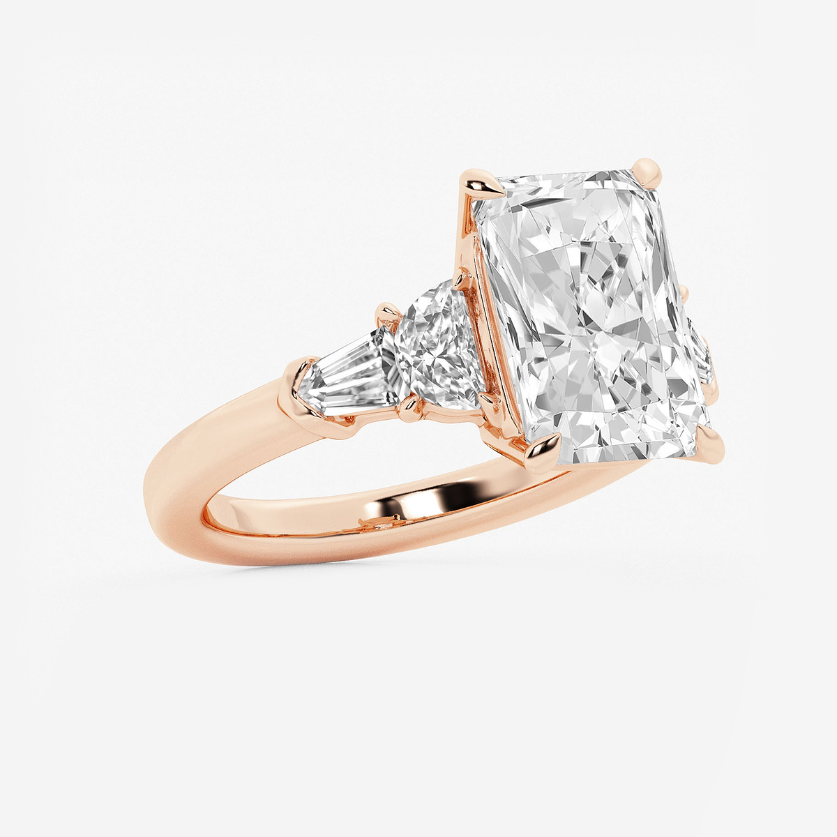 Additional Image 1 for  5 3/4 ctw Radiant Lab Grown Diamond Side Stone Engagement Ring