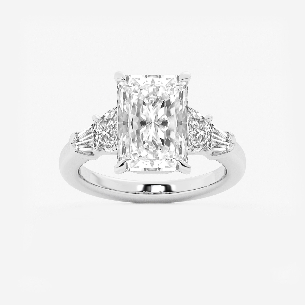 5 3/4 ctw Radiant Lab Grown Diamond Side Stone Engagement Ring