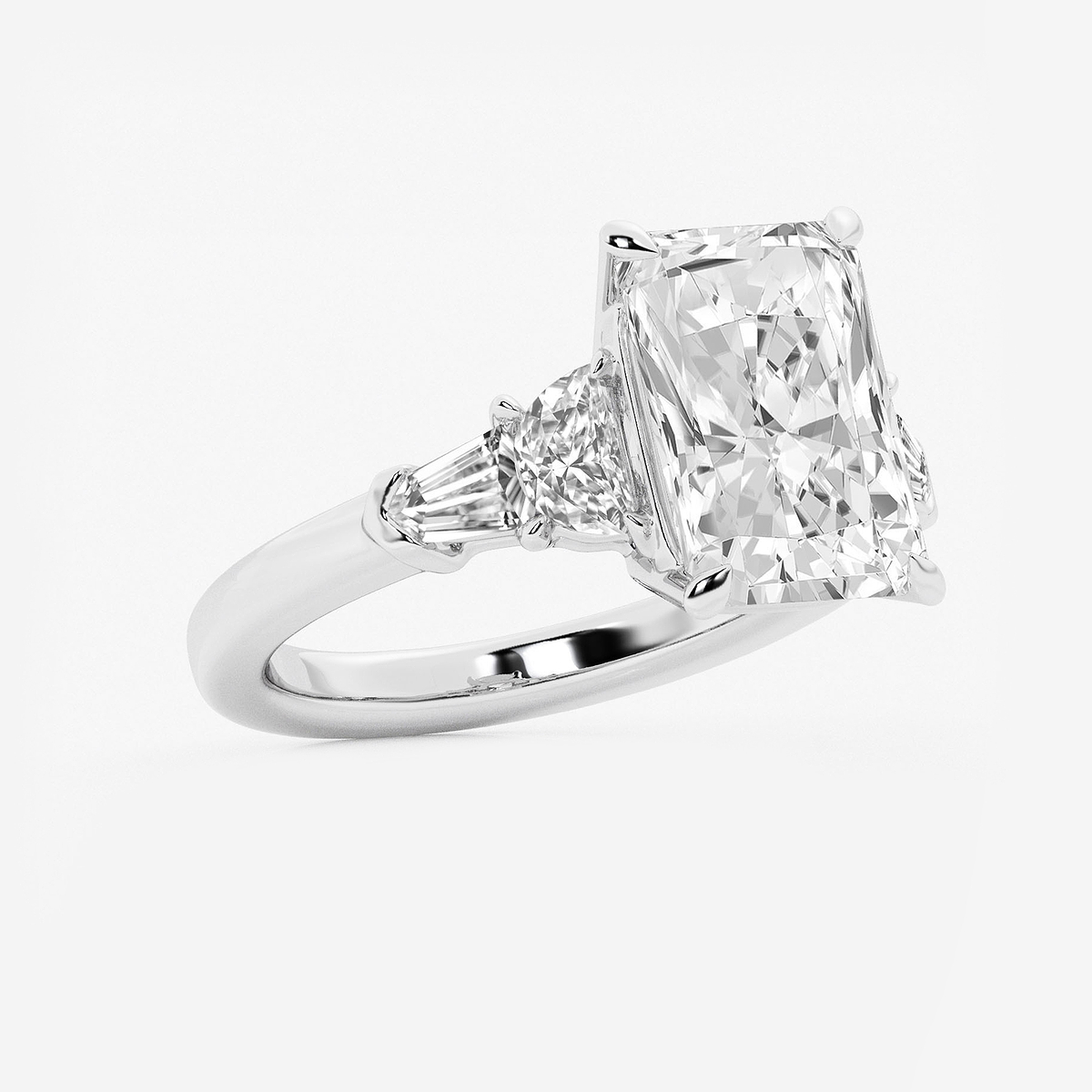 Additional Image 1 for  5 3/4 ctw Radiant Lab Grown Diamond Side Stone Engagement Ring