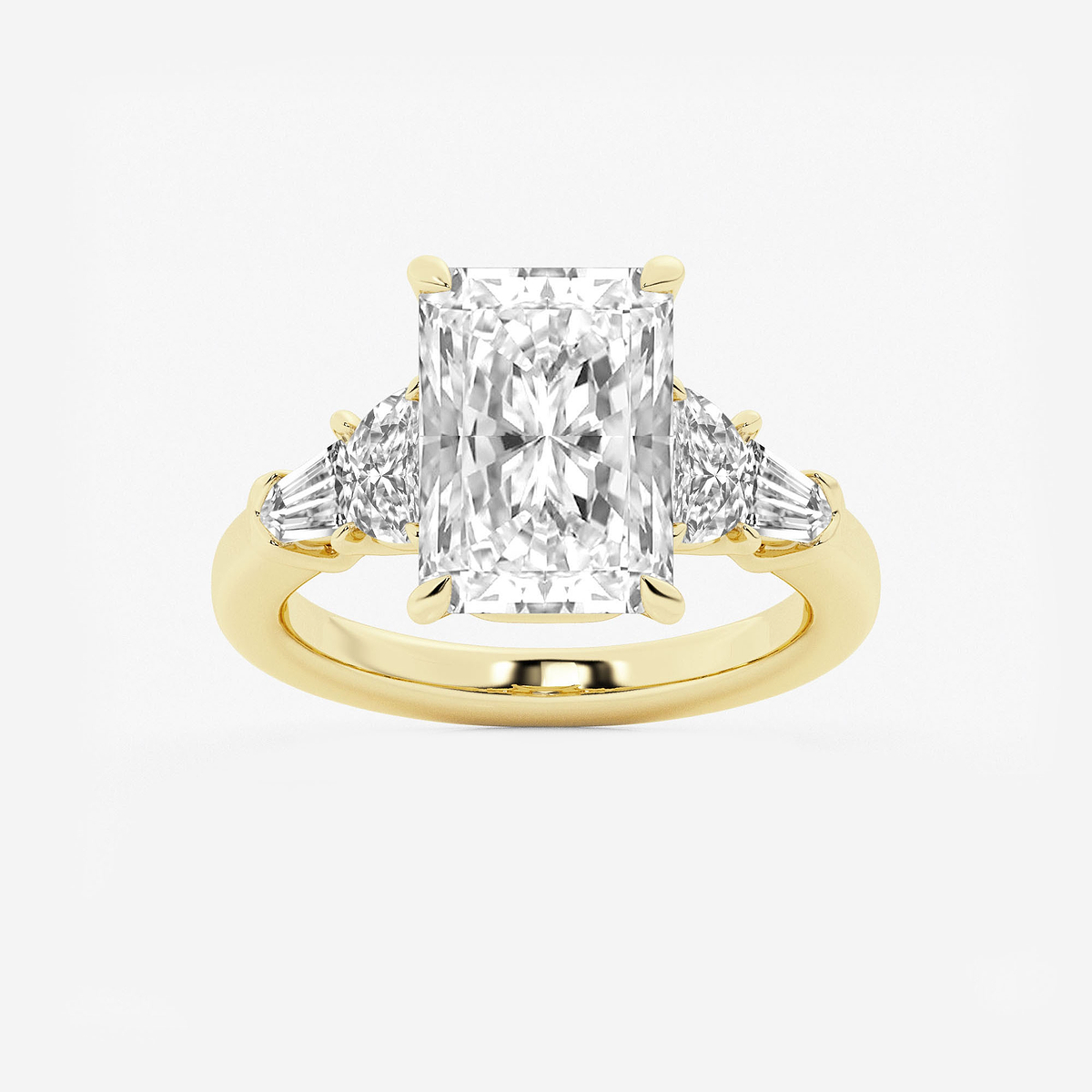 5 3/4 ctw Radiant Lab Grown Diamond Side Stone Engagement Ring