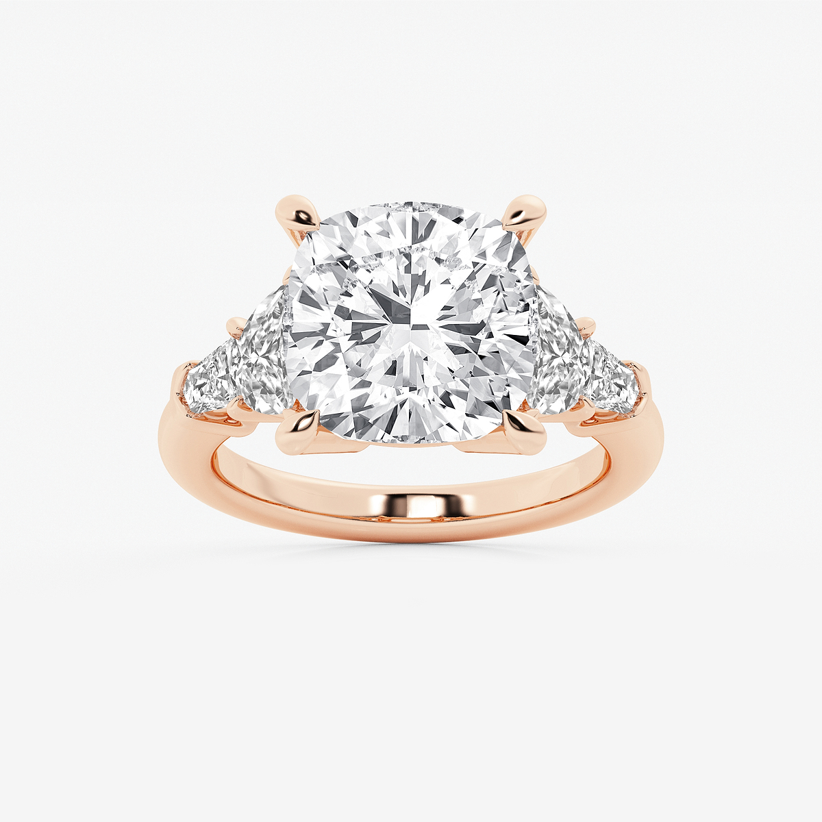 8 1/3 ctw Cushion Lab Grown Diamond Side Stone Engagement Ring