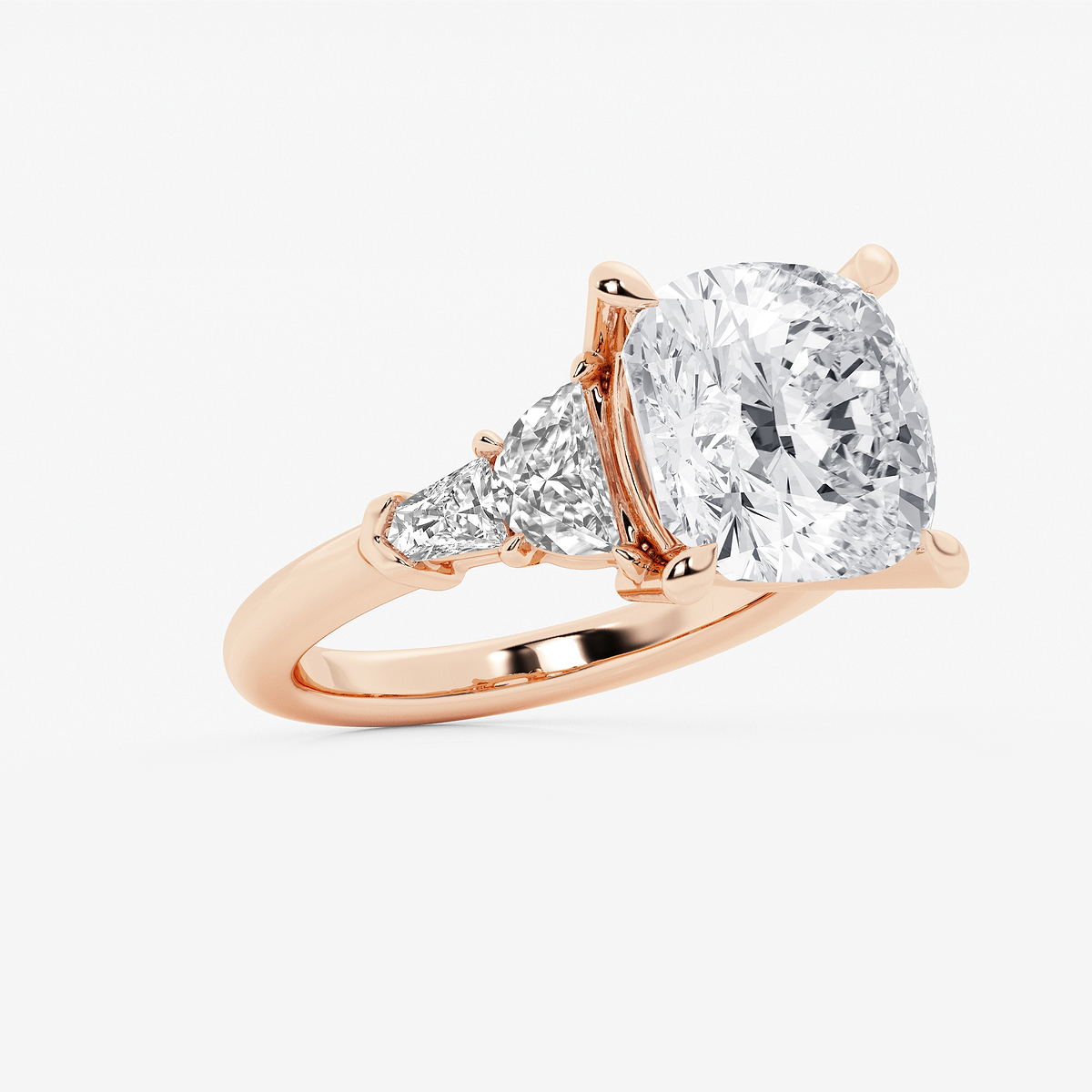 Additional Image 1 for  8 1/3 ctw Cushion Lab Grown Diamond Side Stone Engagement Ring