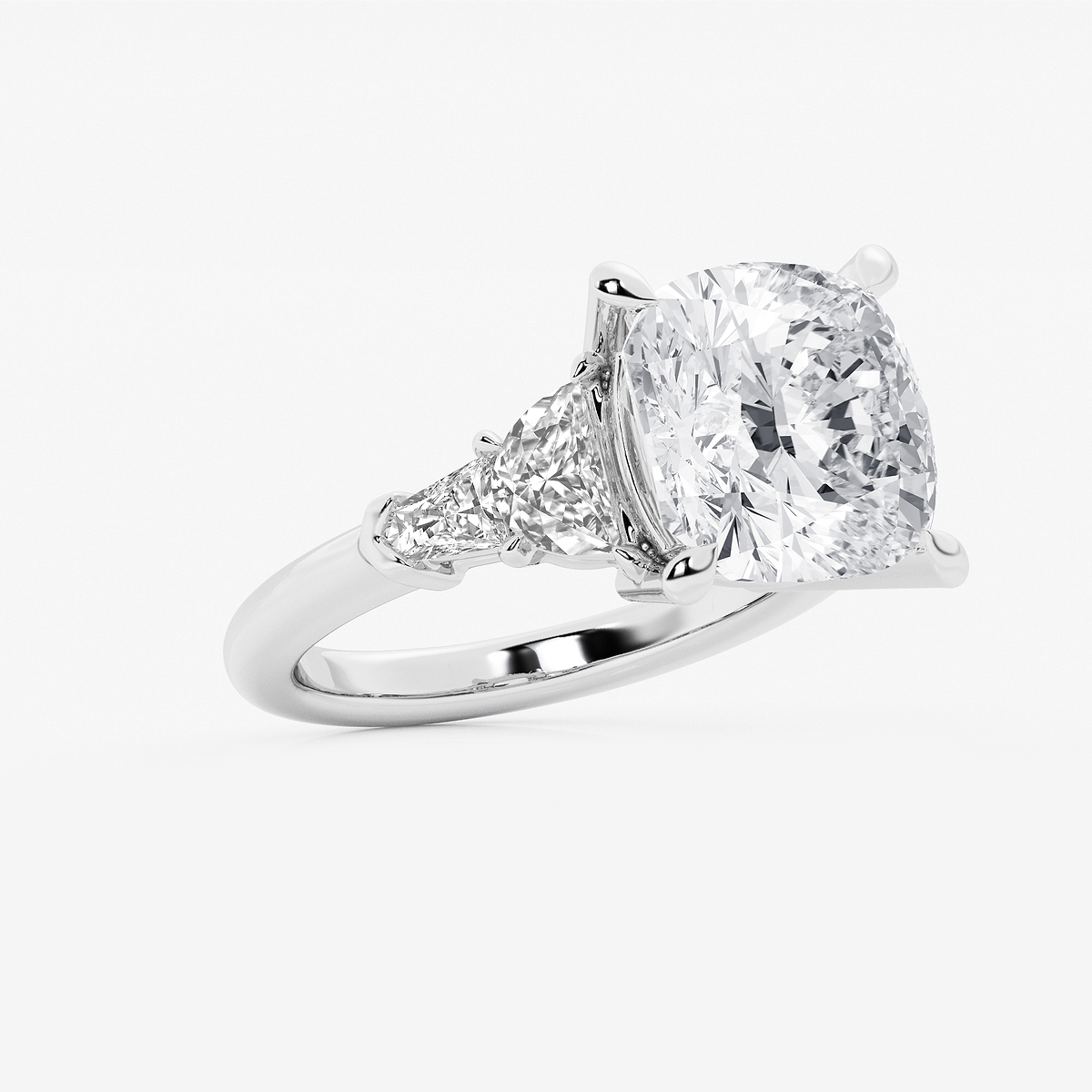 Additional Image 1 for  8 1/3 ctw Cushion Lab Grown Diamond Side Stone Engagement Ring