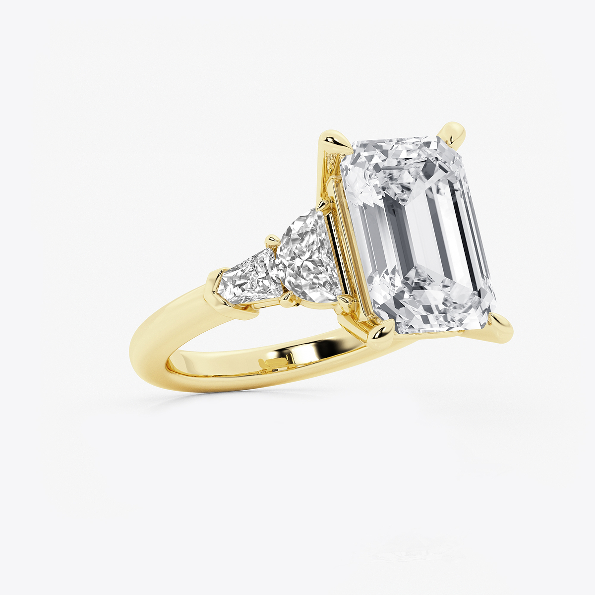 Additional Image 1 for  8 1/3 ctw Emerald Lab Grown Diamond Side Stone Engagement Ring