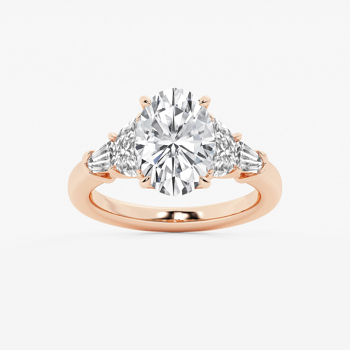 4 1/3 ctw Oval Lab Grown Diamond and Engagement Rings