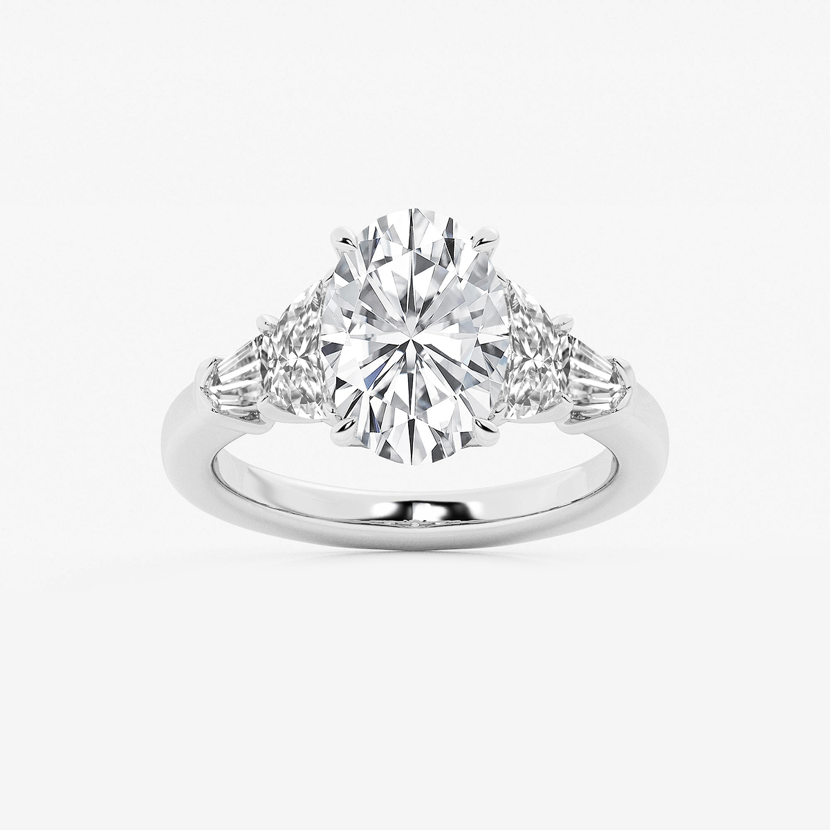 4 1/3 ctw Oval Lab Grown Diamond and Engagement Rings