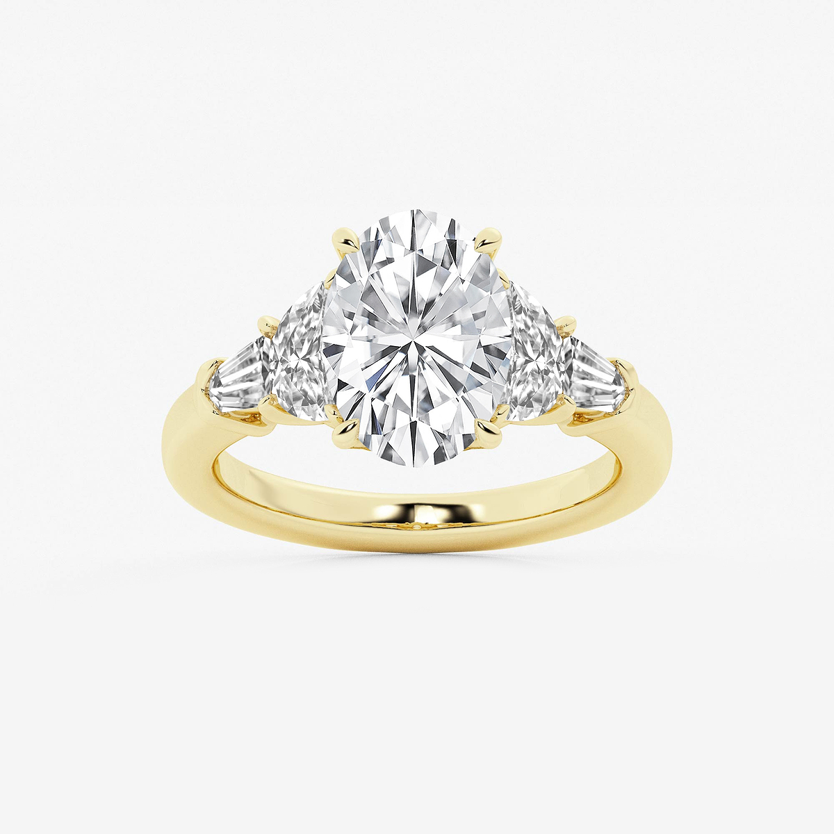 4 1/3 ctw Oval Lab Grown Diamond and Engagement Rings