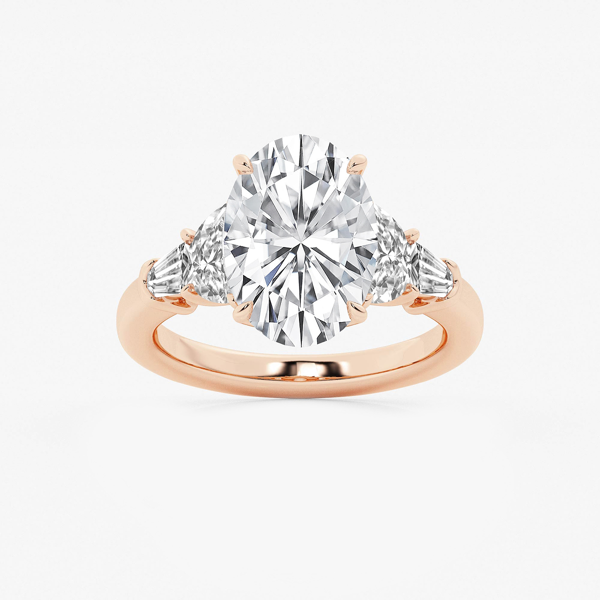 6 1/3 ctw Oval Lab Grown Diamond and Engagement Rings