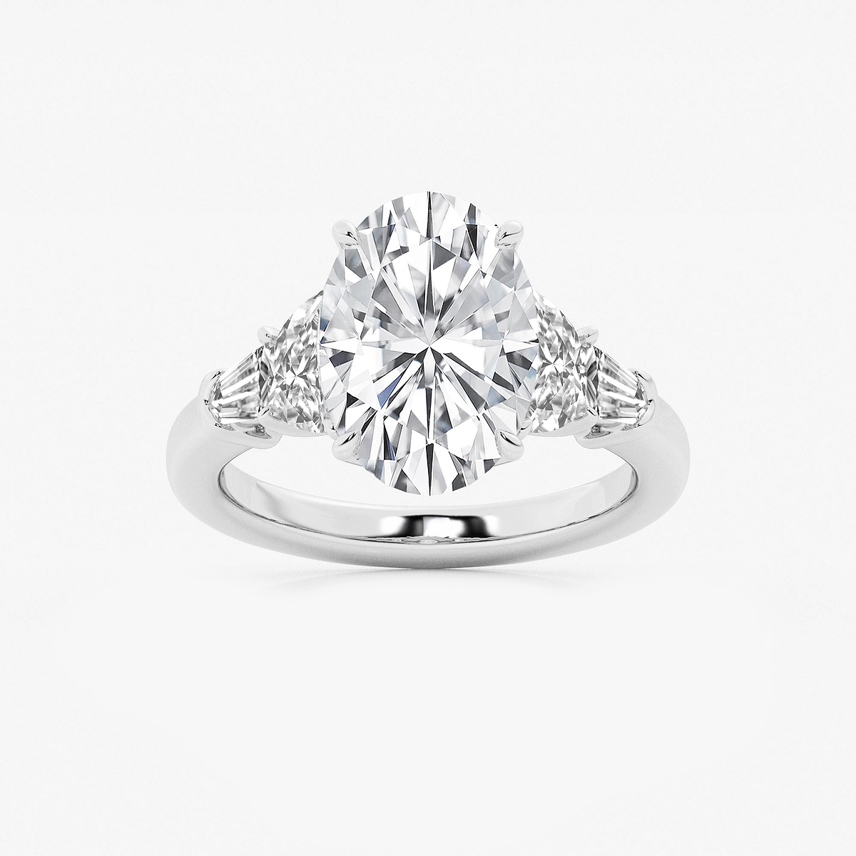 6 1/3 ctw Oval Lab Grown Diamond and Engagement Rings