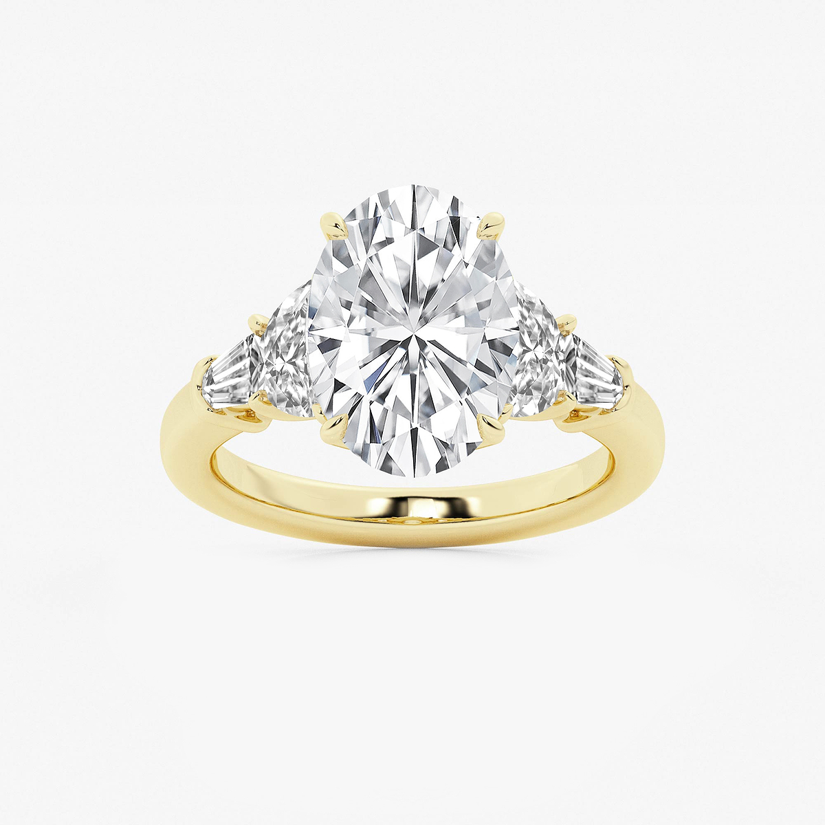 6 1/3 ctw Oval Lab Grown Diamond and Engagement Rings