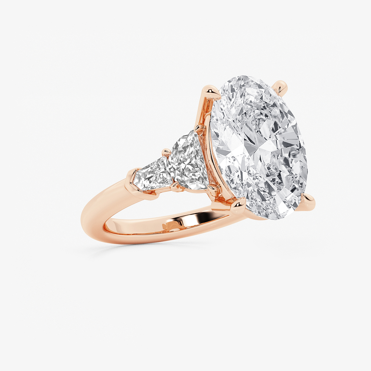 Additional Image 1 for  8 1/3 ctw Oval Lab Grown Diamond Side Stone Engagement Ring