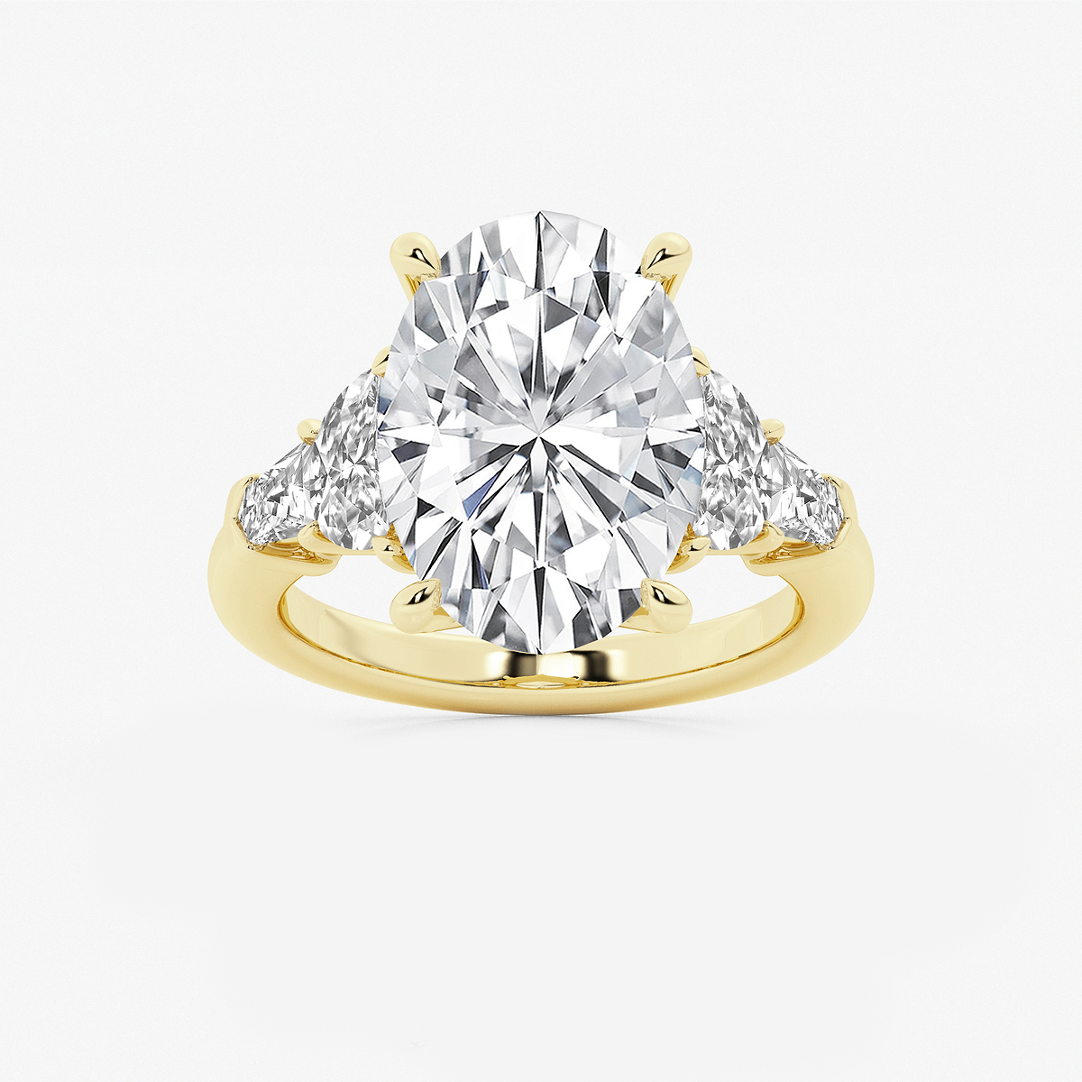 8 1/3 ctw Oval Lab Grown Diamond Side Stone Engagement Ring