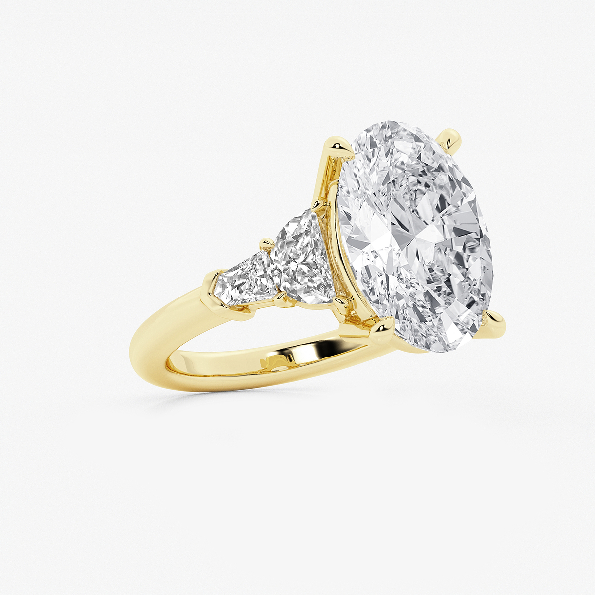 Additional Image 1 for  8 1/3 ctw Oval Lab Grown Diamond Side Stone Engagement Ring
