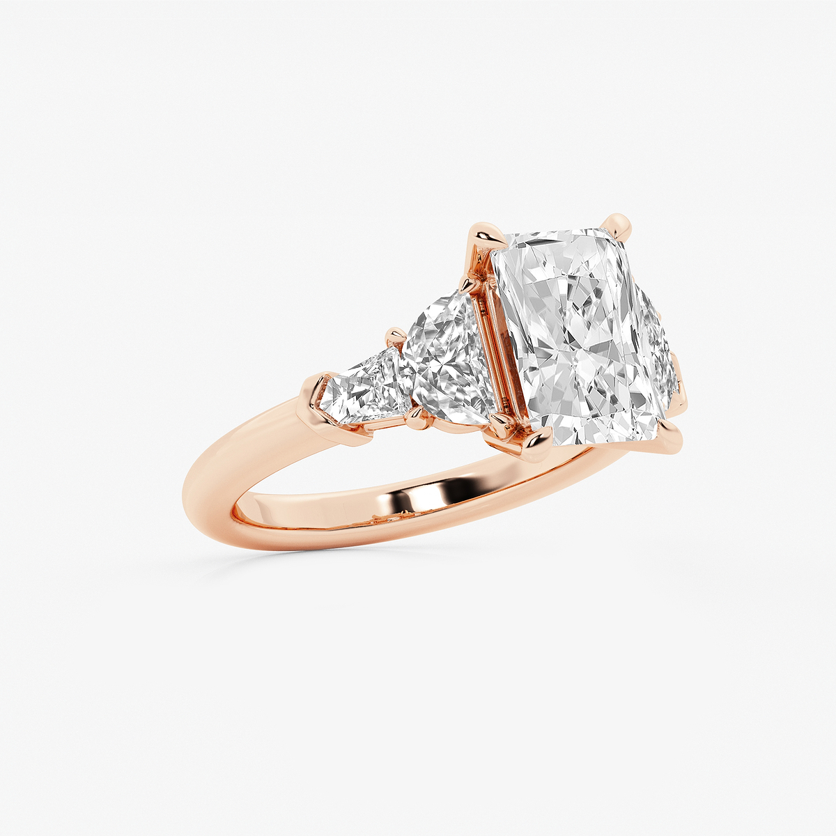 Additional Image 1 for  4 1/3 ctw Radiant Lab Grown Diamond Side Stone Engagement Ring