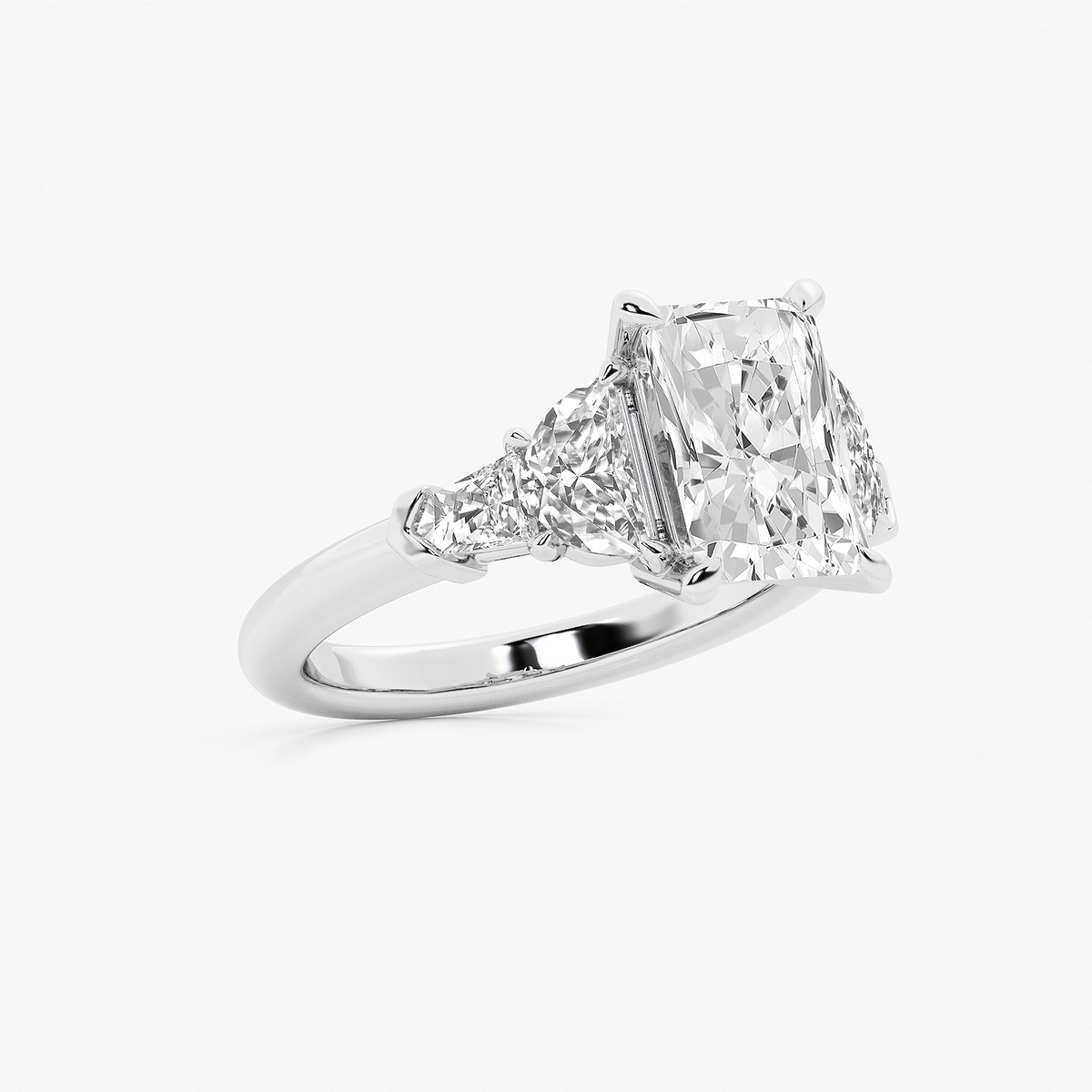 Additional Image 1 for  4 1/3 ctw Radiant Lab Grown Diamond Side Stone Engagement Ring