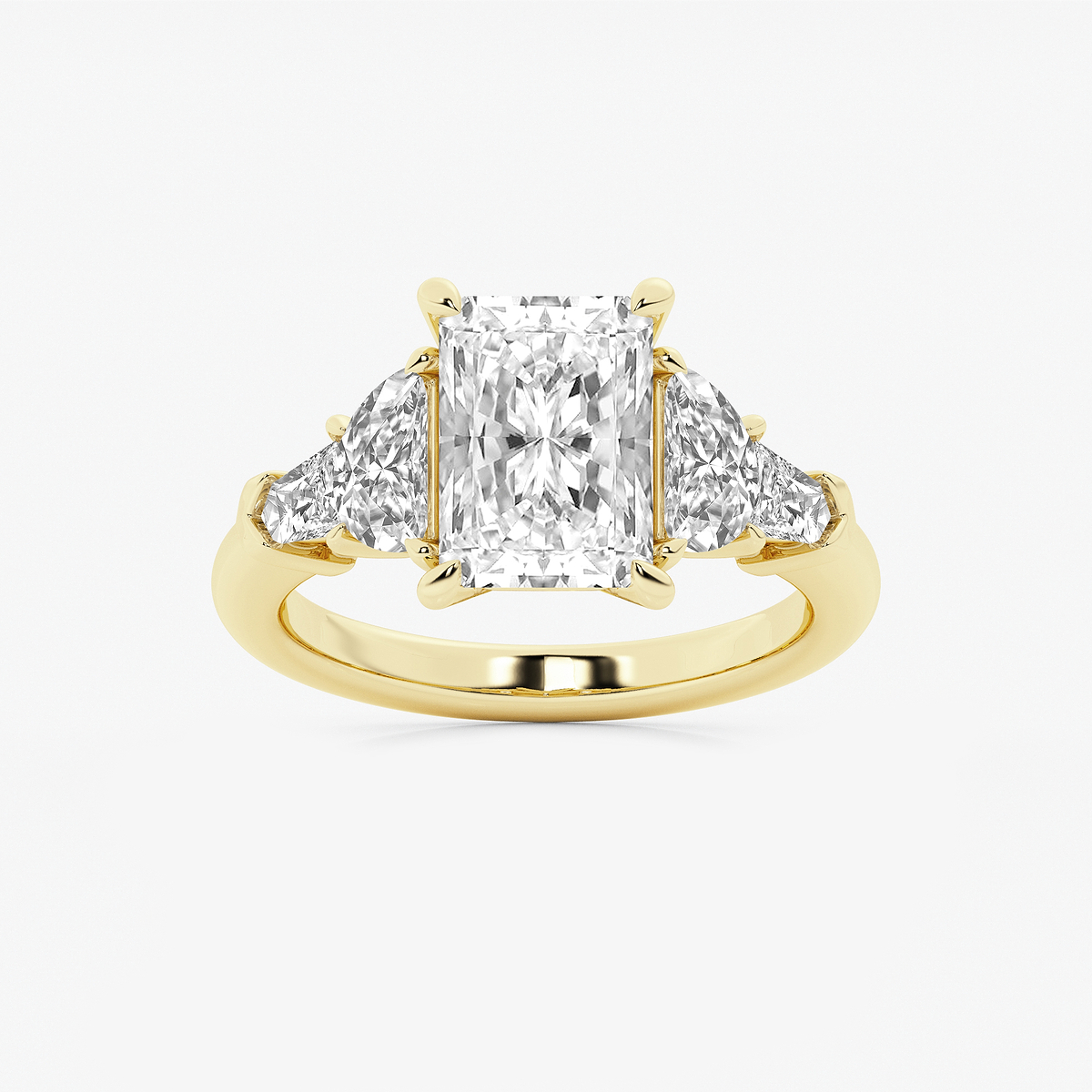 4 1/3 ctw Radiant Lab Grown Diamond Side Stone Engagement Ring