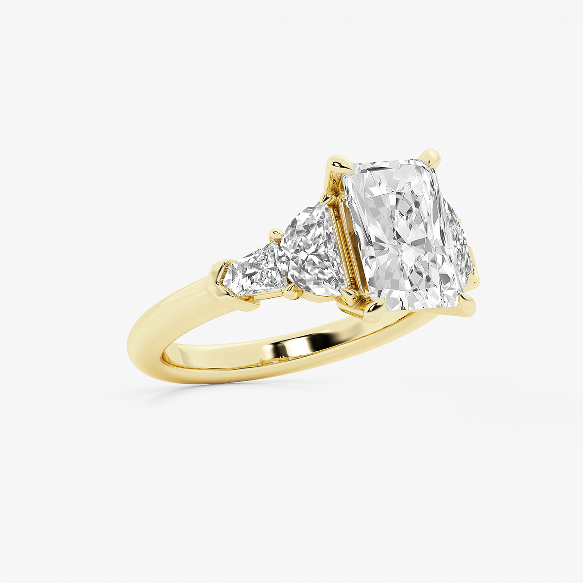 Additional Image 1 for  4 1/3 ctw Radiant Lab Grown Diamond Side Stone Engagement Ring