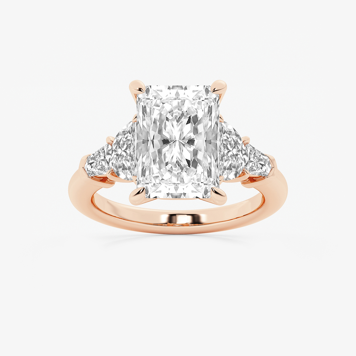 6 1/3 ctw Radiant Lab Grown Diamond Side Stone Engagement Ring