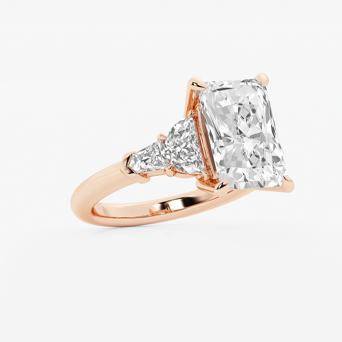 Additional Image 1 for  6 1/3 ctw Radiant Lab Grown Diamond Side Stone Engagement Ring