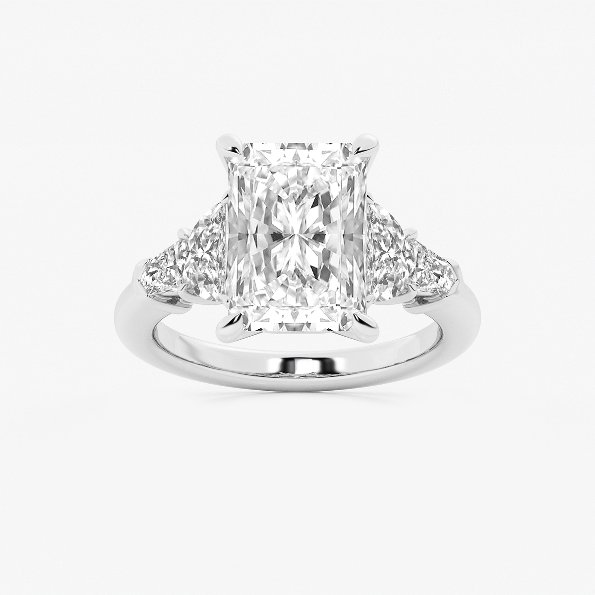 6 1/3 ctw Radiant Lab Grown Diamond Side Stone Engagement Ring