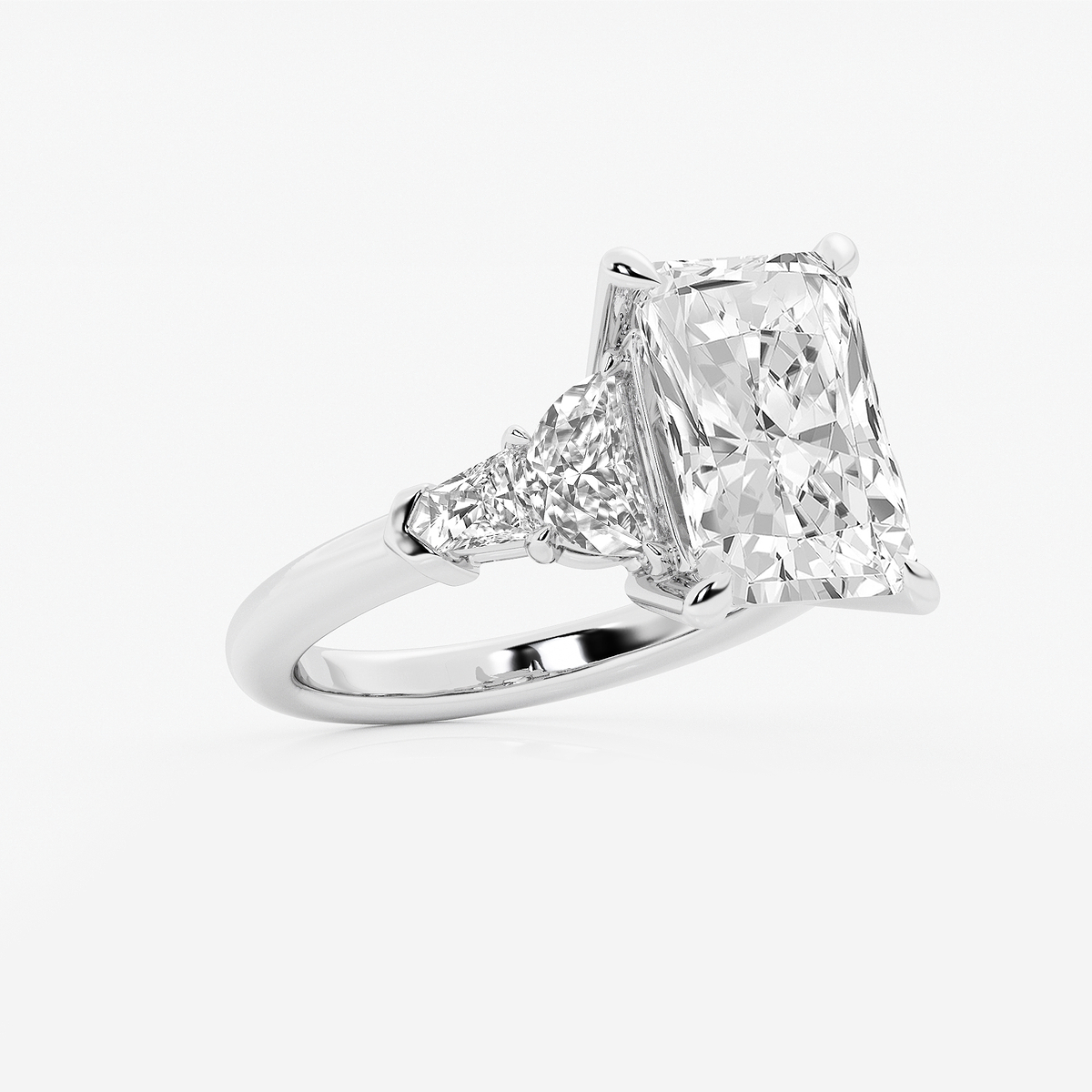 Additional Image 1 for  6 1/3 ctw Radiant Lab Grown Diamond Side Stone Engagement Ring
