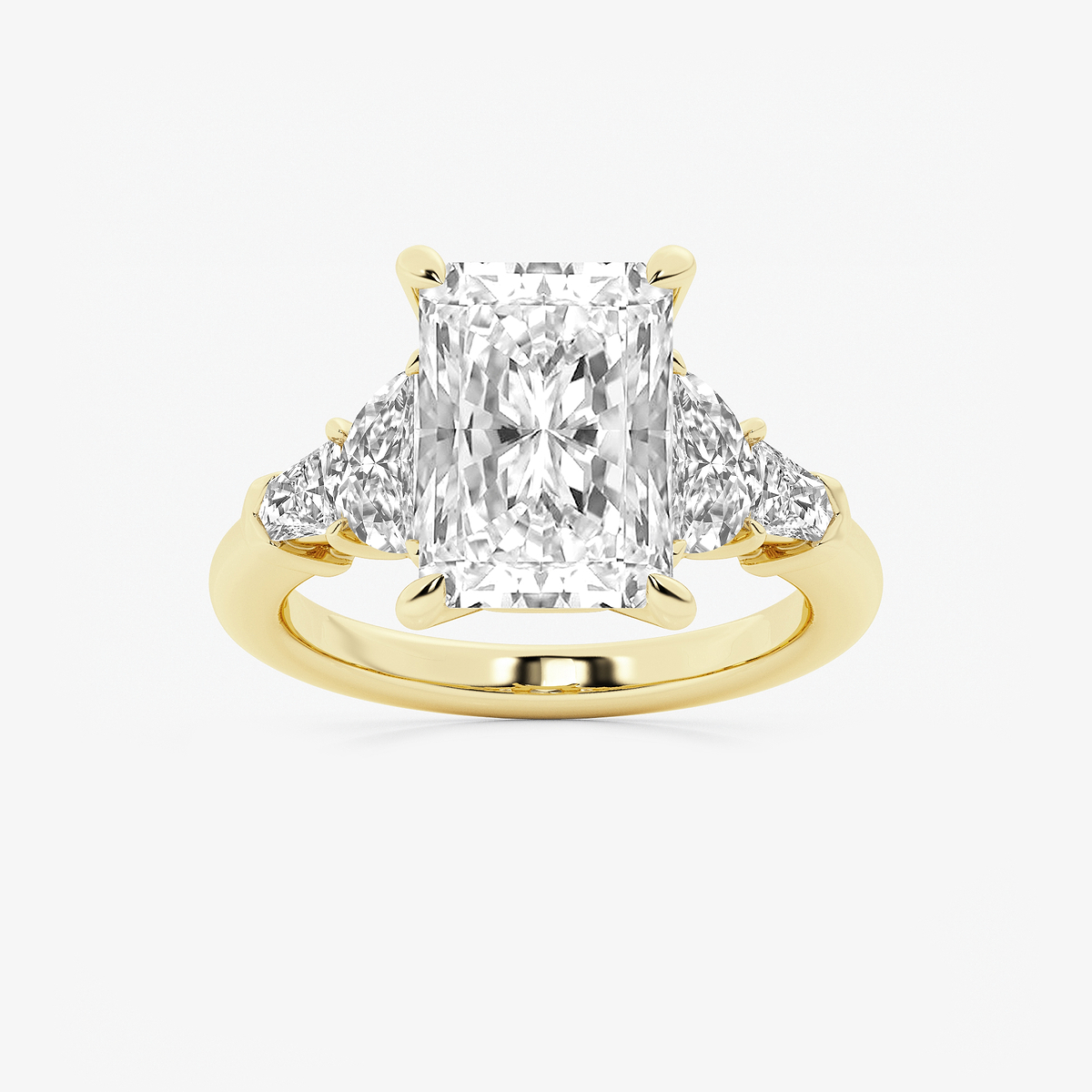 6 1/3 ctw Radiant Lab Grown Diamond Side Stone Engagement Ring