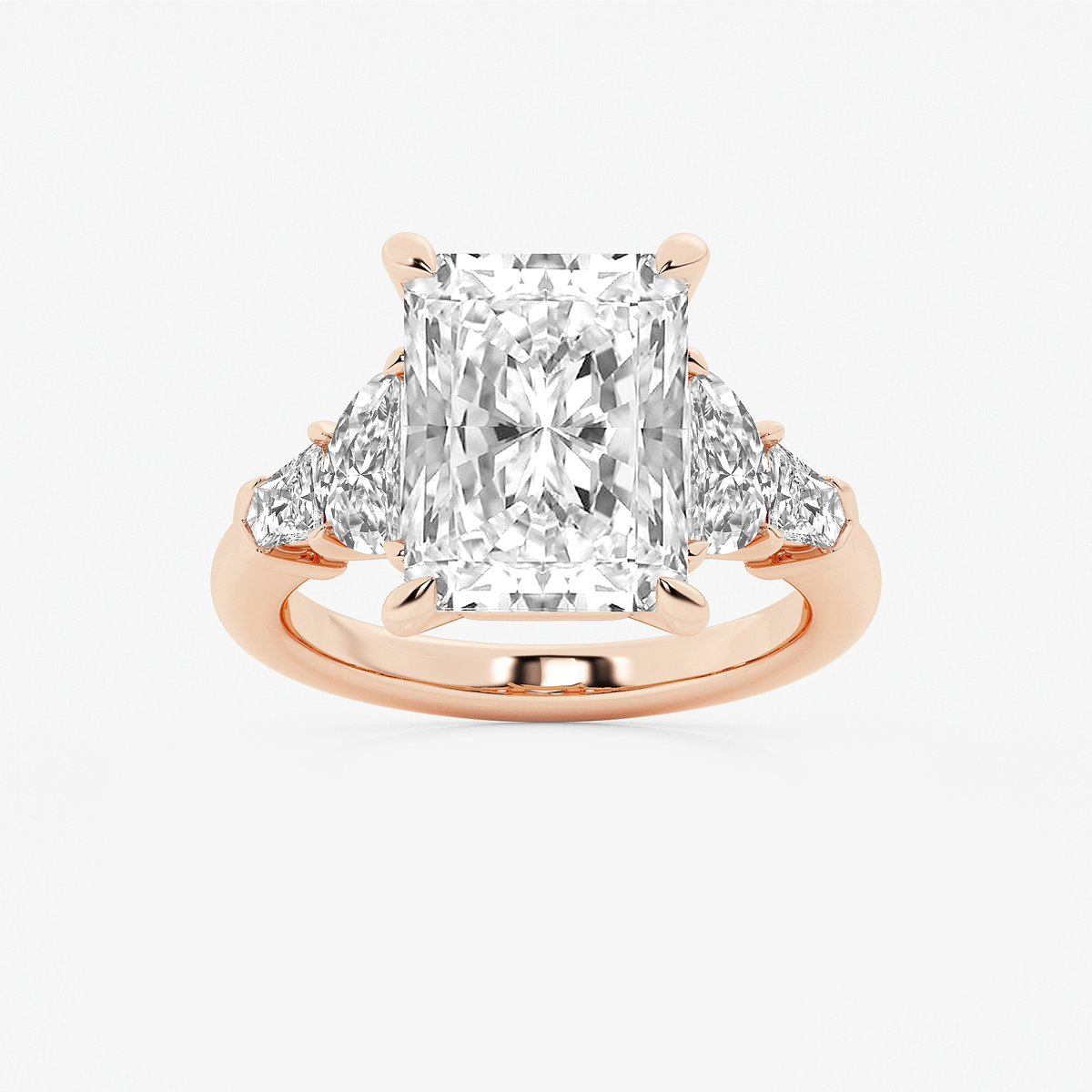 8 1/3 ctw Radiant Lab Grown Diamond Side Stone Engagement Ring