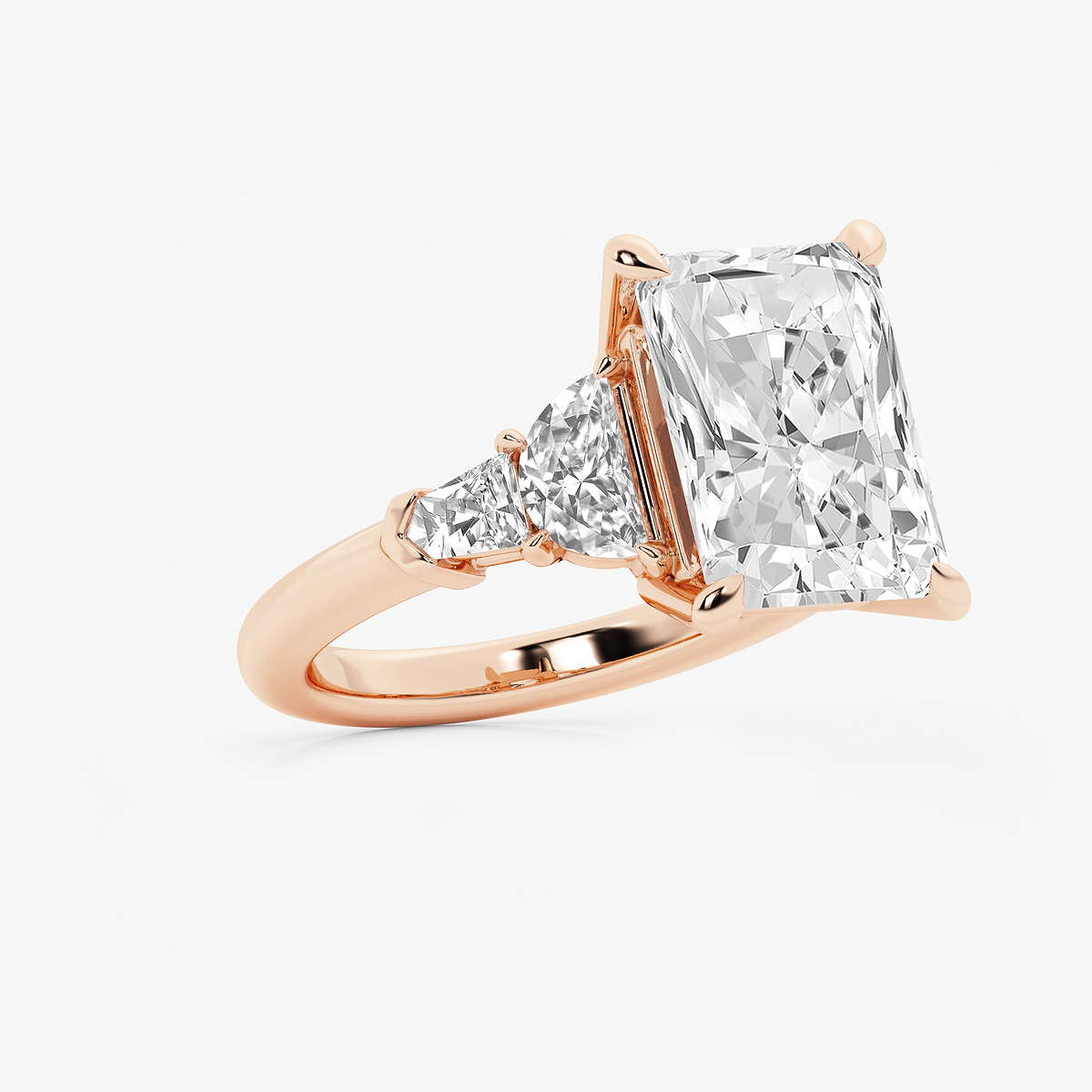 Additional Image 1 for  8 1/3 ctw Radiant Lab Grown Diamond Side Stone Engagement Ring