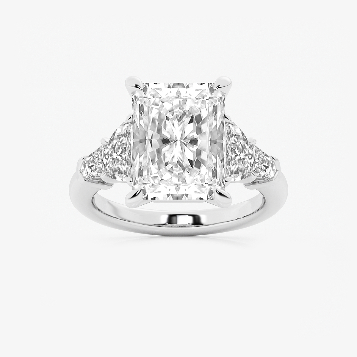 8 1/3 ctw Radiant Lab Grown Diamond Side Stone Engagement Ring