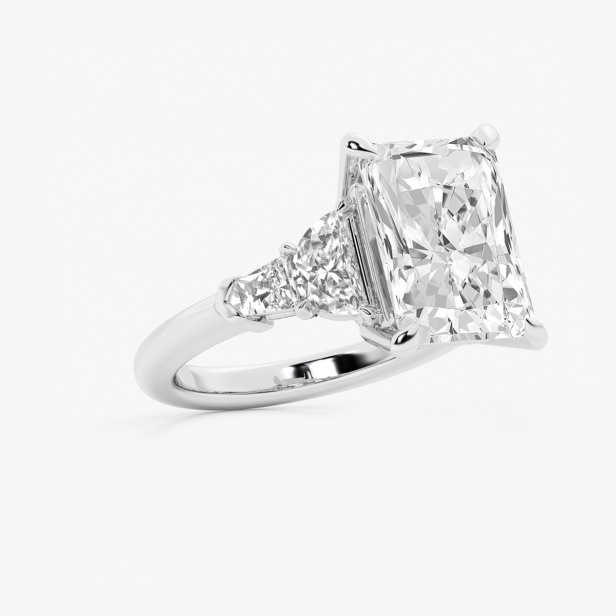 Additional Image 1 for  8 1/3 ctw Radiant Lab Grown Diamond Side Stone Engagement Ring