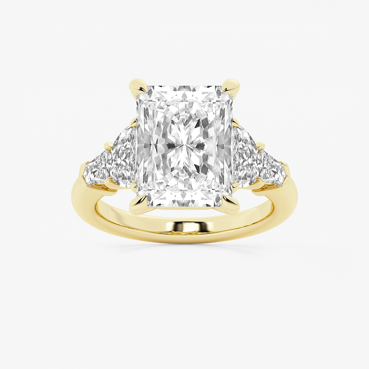 8 1/3 ctw Radiant Lab Grown Diamond Side Stone Engagement Ring