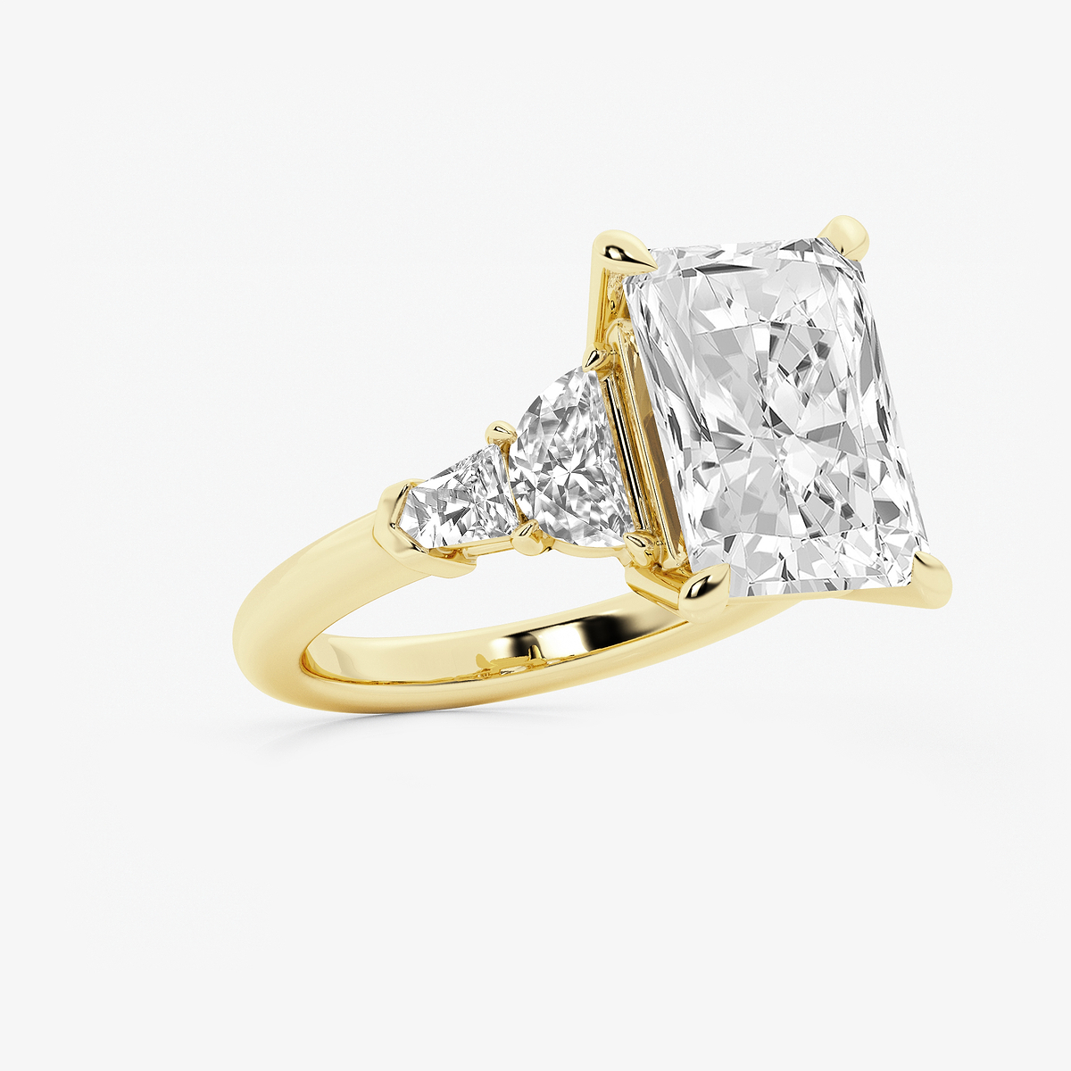 Additional Image 1 for  8 1/3 ctw Radiant Lab Grown Diamond Side Stone Engagement Ring