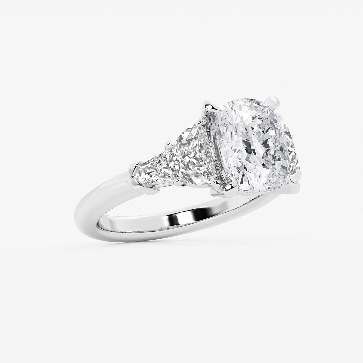 Additional Image 1 for  4 1/3 ctw Elongated Cushion Lab Grown Diamond Side Stone Engagement Ring