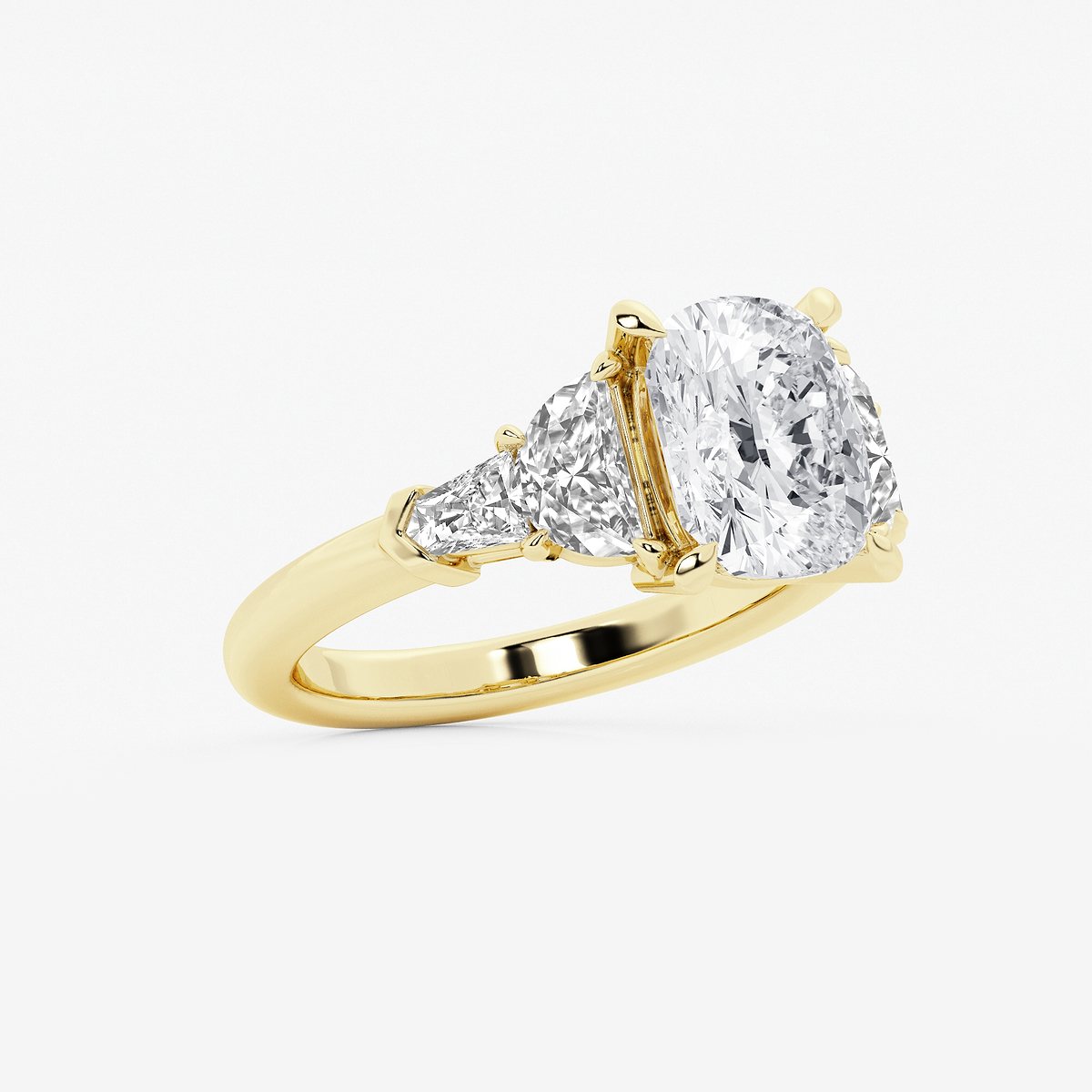 Additional Image 1 for  4 1/3 ctw Elongated Cushion Lab Grown Diamond Side Stone Engagement Ring