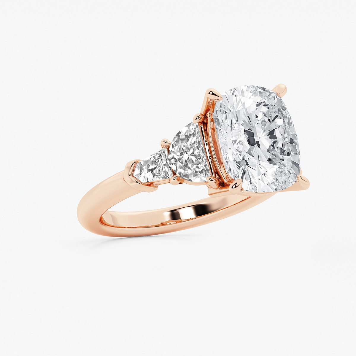 Additional Image 1 for  6 1/3 ctw Elongated Cushion Lab Grown Diamond Side Stone Engagement Ring