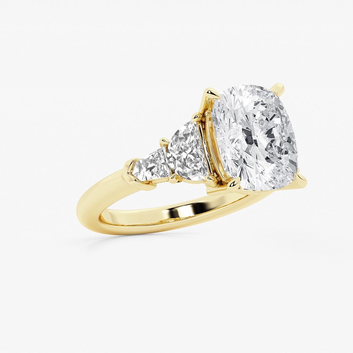 Additional Image 1 for  6 1/3 ctw Elongated Cushion Lab Grown Diamond Side Stone Engagement Ring