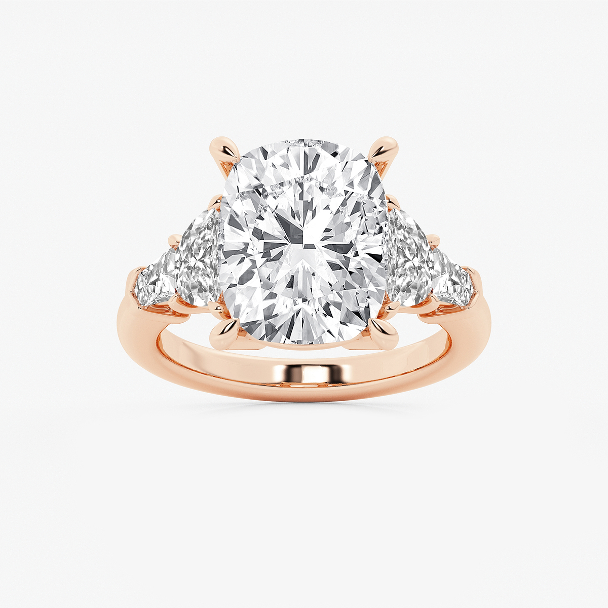 8 1/3 ctw Elongated Cushion Lab Grown Diamond Side Stone Engagement Ring