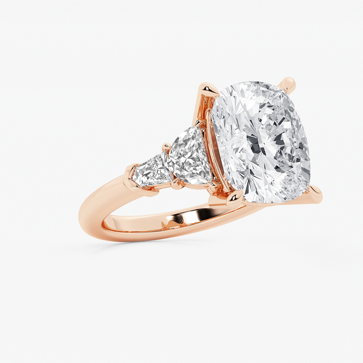 Additional Image 1 for  8 1/3 ctw Elongated Cushion Lab Grown Diamond Side Stone Engagement Ring