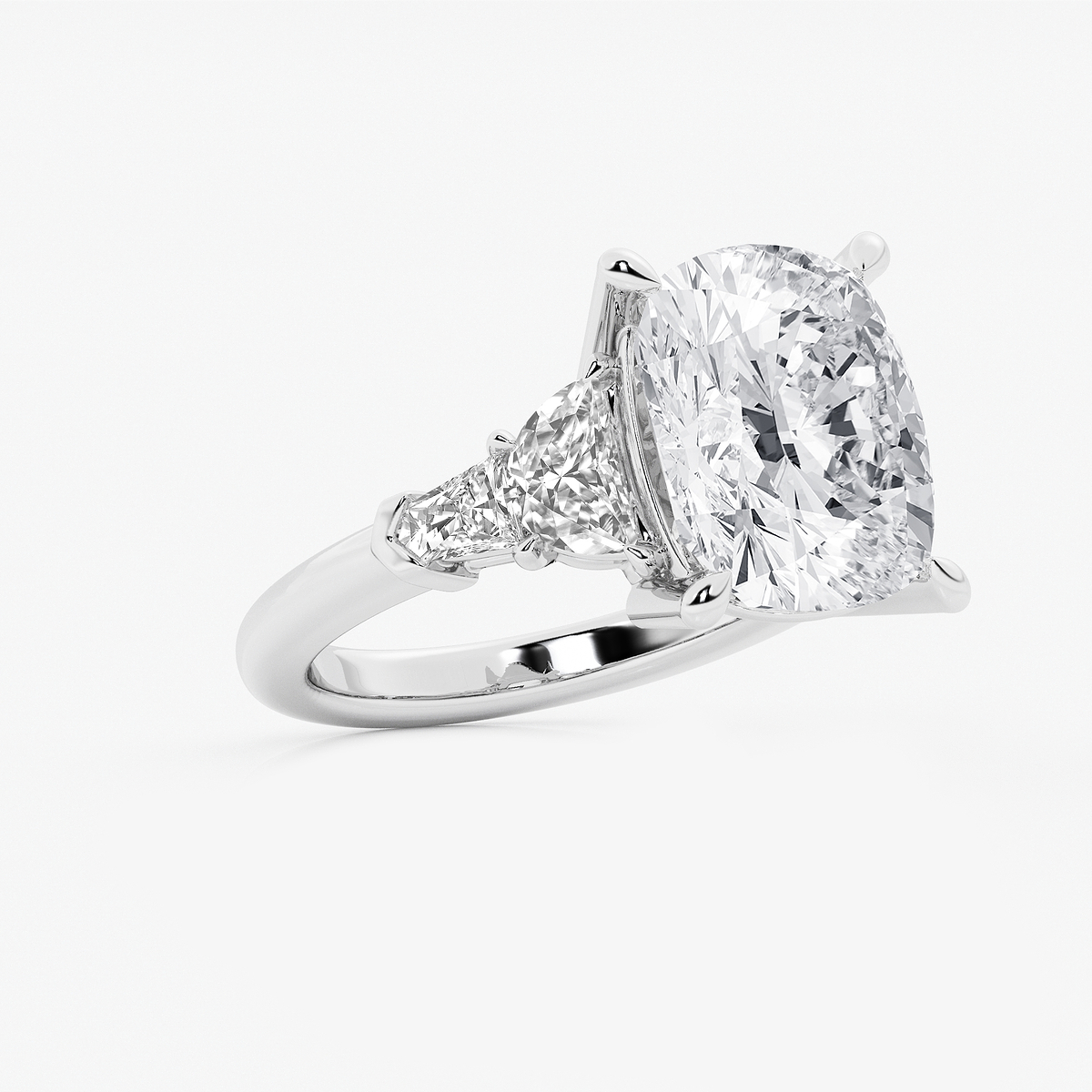 Additional Image 1 for  8 1/3 ctw Elongated Cushion Lab Grown Diamond Side Stone Engagement Ring