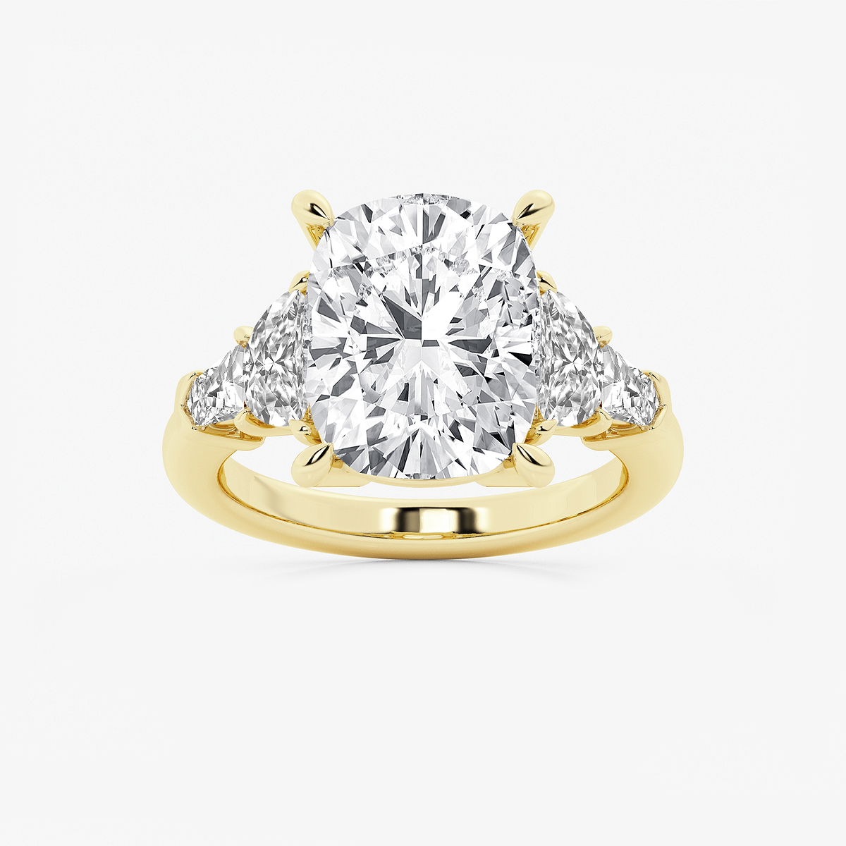 8 1/3 ctw Elongated Cushion Lab Grown Diamond Side Stone Engagement Ring