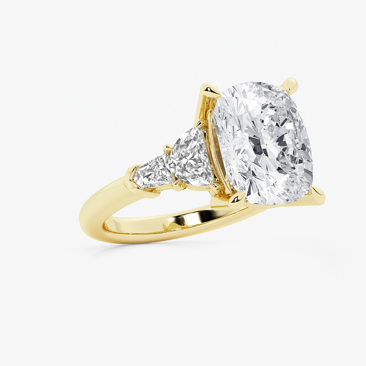Additional Image 1 for  8 1/3 ctw Elongated Cushion Lab Grown Diamond Side Stone Engagement Ring