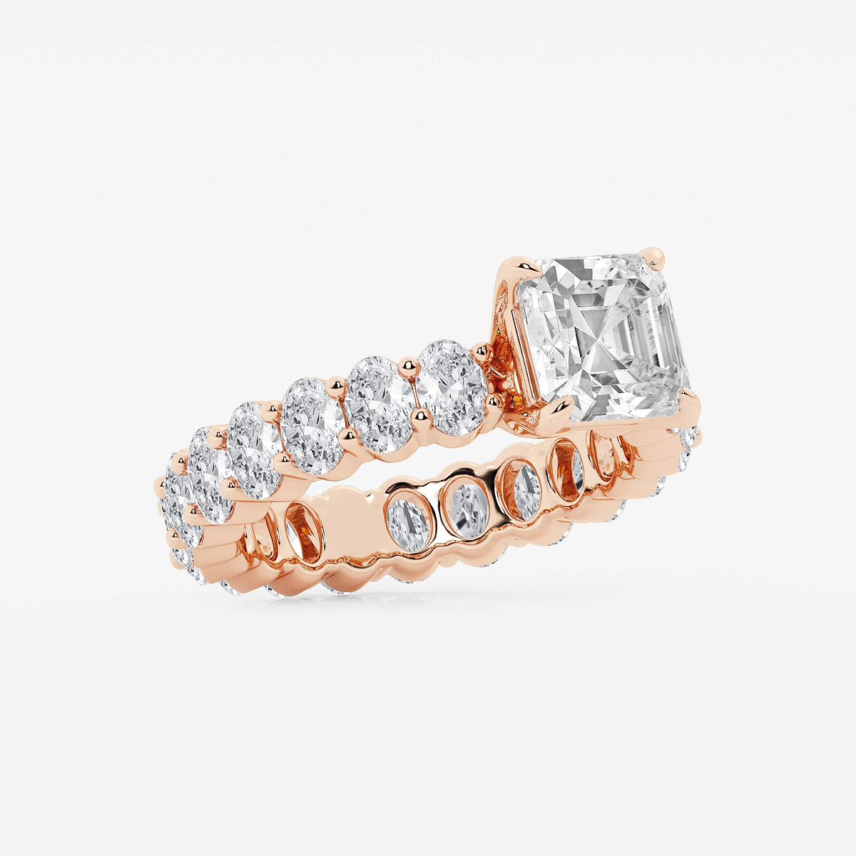 Additional Image 1 for  4 1/3 ctw Asscher Lab Grown Diamond Eternity Engagement Ring