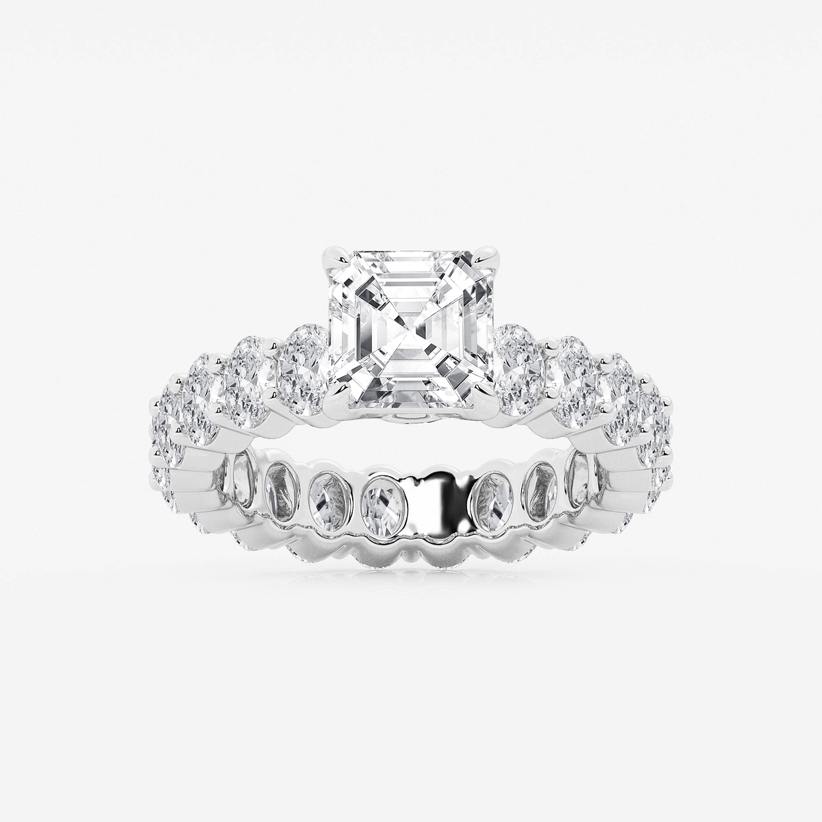 4 1/3 ctw Asscher Lab Grown Diamond Eternity Engagement Ring