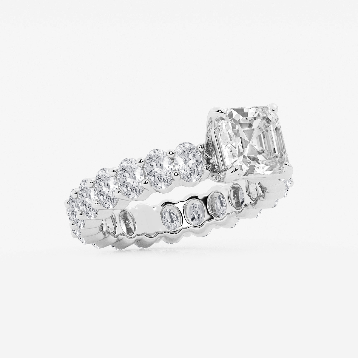 Additional Image 1 for  4 1/3 ctw Asscher Lab Grown Diamond Eternity Engagement Ring